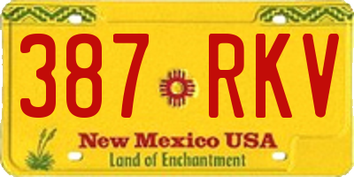 NM license plate 387RKV