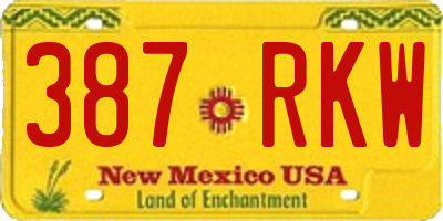 NM license plate 387RKW