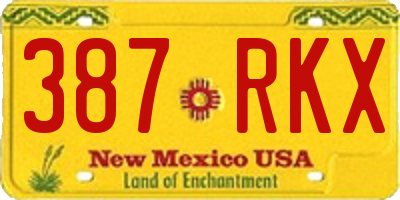 NM license plate 387RKX