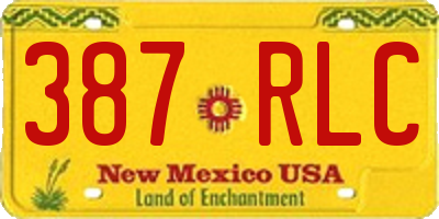 NM license plate 387RLC