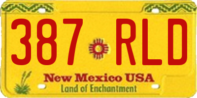 NM license plate 387RLD