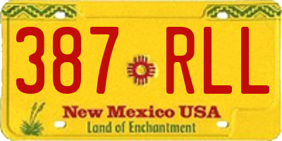 NM license plate 387RLL
