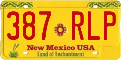 NM license plate 387RLP