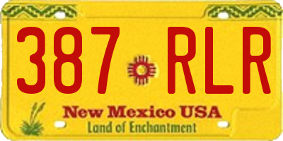 NM license plate 387RLR