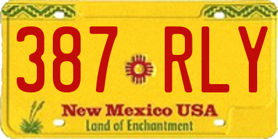 NM license plate 387RLY