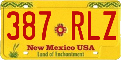 NM license plate 387RLZ