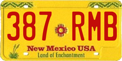 NM license plate 387RMB