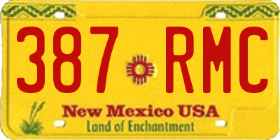 NM license plate 387RMC