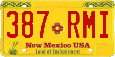 NM license plate 387RMI
