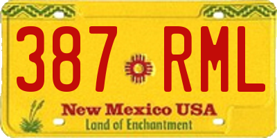 NM license plate 387RML