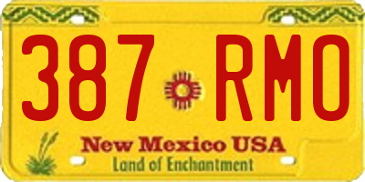 NM license plate 387RMO