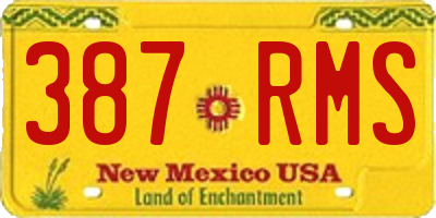 NM license plate 387RMS