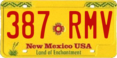 NM license plate 387RMV