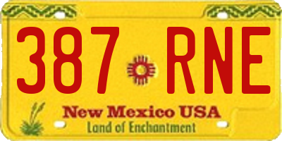NM license plate 387RNE