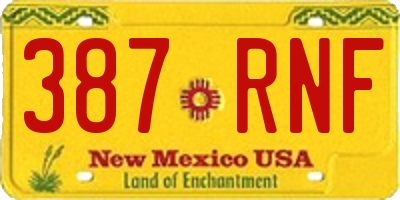 NM license plate 387RNF