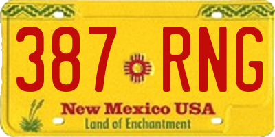 NM license plate 387RNG