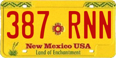 NM license plate 387RNN