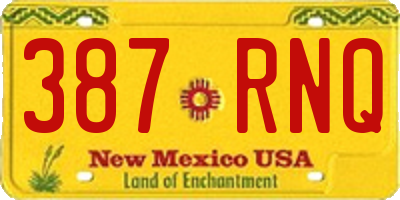 NM license plate 387RNQ