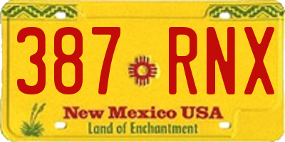 NM license plate 387RNX