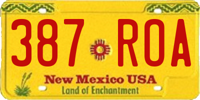 NM license plate 387ROA