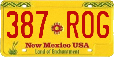 NM license plate 387ROG