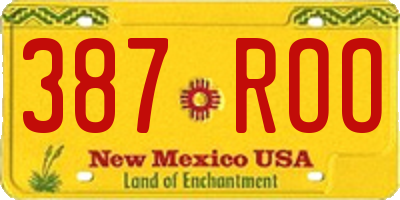 NM license plate 387ROO