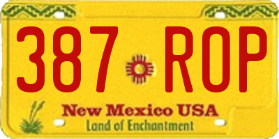 NM license plate 387ROP