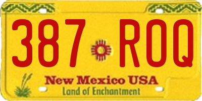NM license plate 387ROQ