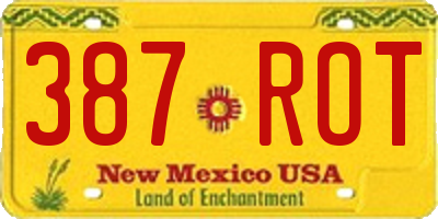 NM license plate 387ROT