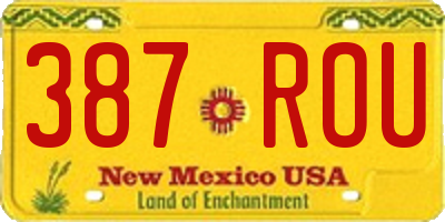 NM license plate 387ROU