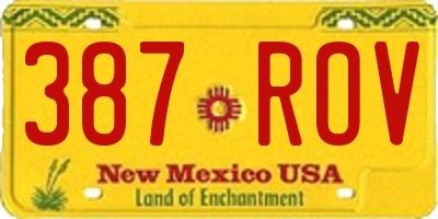 NM license plate 387ROV