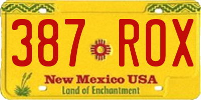 NM license plate 387ROX