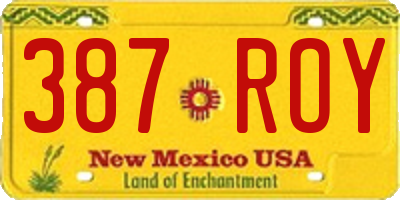 NM license plate 387ROY