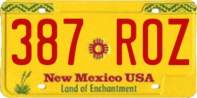 NM license plate 387ROZ
