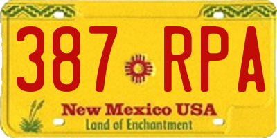 NM license plate 387RPA
