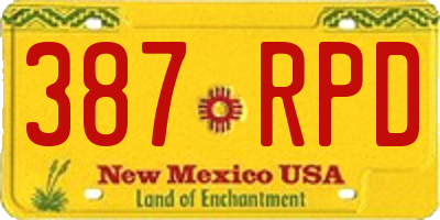 NM license plate 387RPD