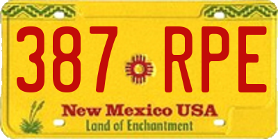 NM license plate 387RPE