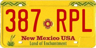 NM license plate 387RPL