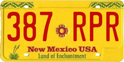 NM license plate 387RPR