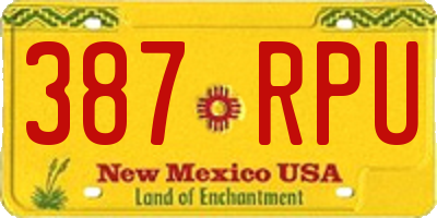 NM license plate 387RPU