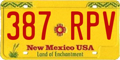 NM license plate 387RPV