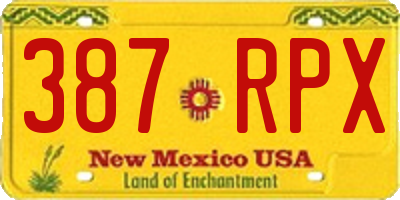 NM license plate 387RPX