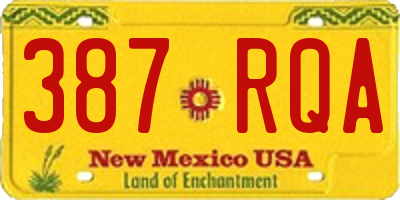 NM license plate 387RQA