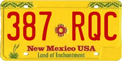NM license plate 387RQC