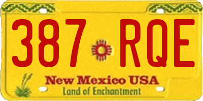 NM license plate 387RQE