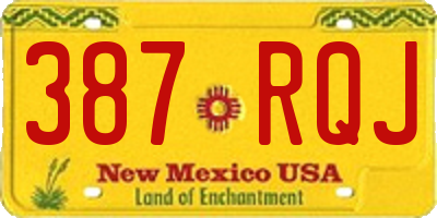 NM license plate 387RQJ