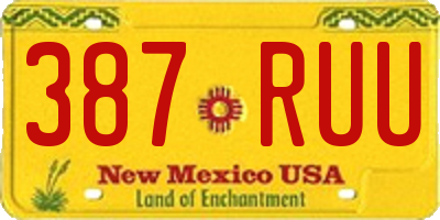 NM license plate 387RUU