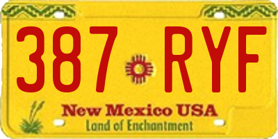 NM license plate 387RYF
