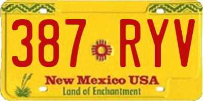 NM license plate 387RYV