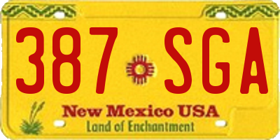 NM license plate 387SGA